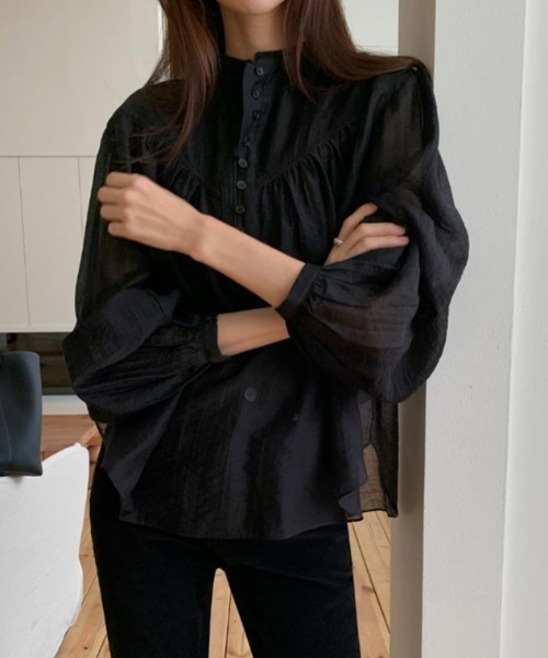 semplice（センプリチェ）の「ブラウス（シャツ/ブラウス・レディース・キャメル/ブラック・F）」の10枚目の写真
