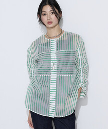 K.T KIYOKO TAKASE（キヨコタカセ）の「キュプラリネン コットンシルクシアーストライプシャツ（シャツ/ブラウス）」