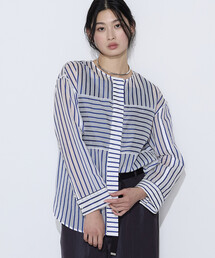 K.T KIYOKO TAKASE（キヨコタカセ）の「キュプラリネン コットンシルクシアーストライプシャツ（シャツ/ブラウス）」
