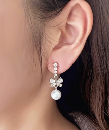 apres jour（アプレジュール）の「【apres jour×ARIAZ】ビジューリボンパールイヤリング（イヤリング）」