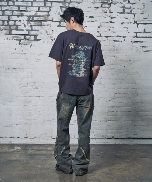 PEID(ペイド)の「PD ボヤジ 半袖Tシャツ チャコール(Tシャツ/カットソー・レディース・チャコール・2/3/4/5/6/1)」の5枚目の写真