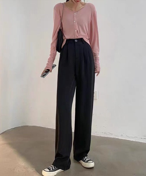 mielu(ミエル)の「ハイウエストスラックスパンツ(その他パンツ・レディース・ベージュ/ピンク/ブラウン/グレー/ブラック・LARGE/MEDIUM)」の8枚目の写真