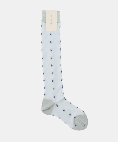 IENA（イエナ）の「babaco/ババコ Tiny Flower Sheer Knee High Socks 靴下 BA02-BN72（ソックス/靴下・レディース・ブルー系その他/ベージュ・FREE）」の2枚目の写真