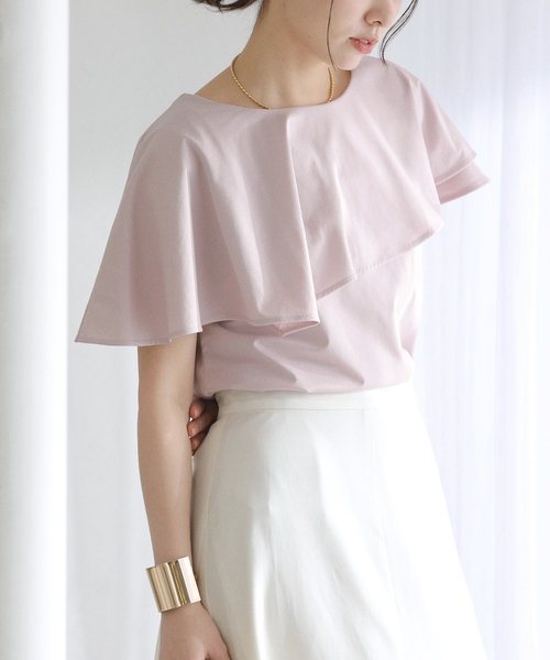 La TOTALITE（ラトータリテ）の「【洗える】ケープカットソー（Tシャツ/カットソー・レディース・グリーン/バーガンディー/グレー・FREE）」の3枚目の写真