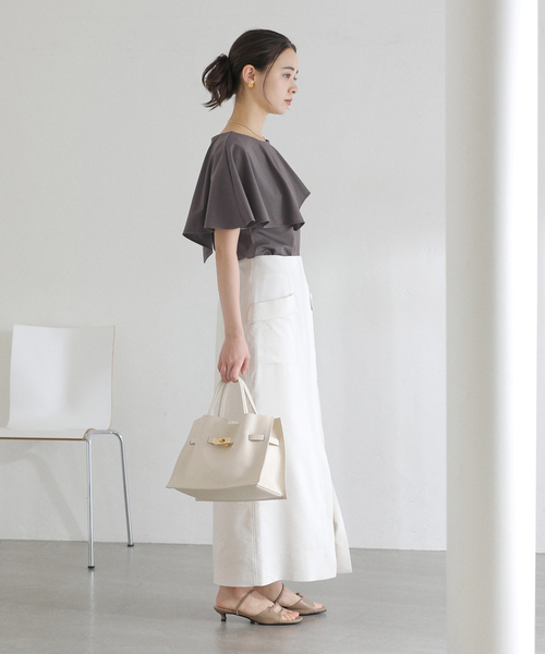 La TOTALITE（ラトータリテ）の「【洗える】ケープカットソー（Tシャツ/カットソー・レディース・グリーン/バーガンディー/グレー・FREE）」の19枚目の写真