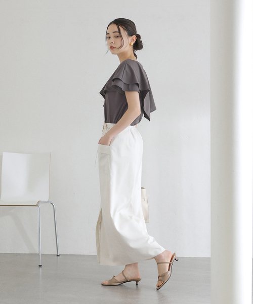 La TOTALITE（ラトータリテ）の「【洗える】ケープカットソー（Tシャツ/カットソー・レディース・グリーン/バーガンディー/グレー・FREE）」の20枚目の写真