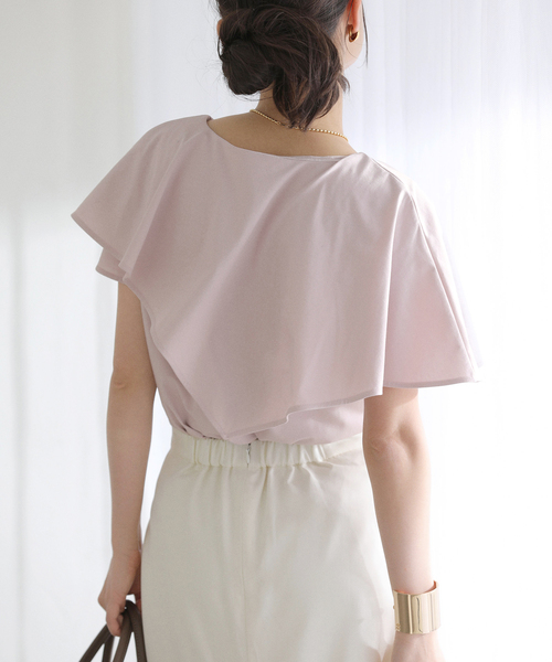 La TOTALITE（ラトータリテ）の「【洗える】ケープカットソー（Tシャツ/カットソー・レディース・グリーン/バーガンディー/グレー・FREE）」の6枚目の写真