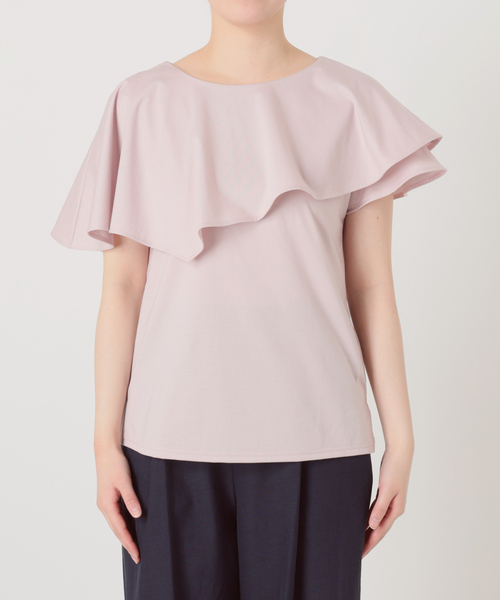 La TOTALITE（ラトータリテ）の「【洗える】ケープカットソー（Tシャツ/カットソー・レディース・グリーン/バーガンディー/グレー・FREE）」の7枚目の写真