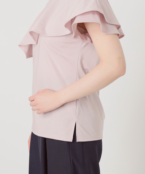 La TOTALITE（ラトータリテ）の「【洗える】ケープカットソー（Tシャツ/カットソー・レディース・グリーン/バーガンディー/グレー・FREE）」の12枚目の写真