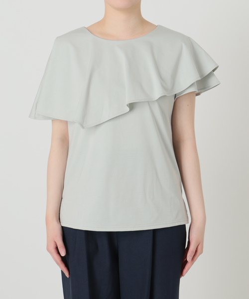 La TOTALITE（ラトータリテ）の「【洗える】ケープカットソー（Tシャツ/カットソー・レディース・グリーン/バーガンディー/グレー・FREE）」の15枚目の写真