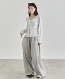 Front Tie Draped Top / フロントタイドレープトップス