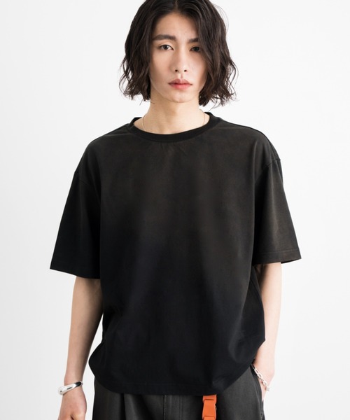 SINSS（シンス）の「Vintage gradation compact T-shirt / ヴィンテージグラデーションコンパクトTシャツ（Tシャツ/カットソー・メンズ・ブラック/ブラック系その他・X-SMALL/SMALL/MEDIUM/LARGE）」の2枚目の写真