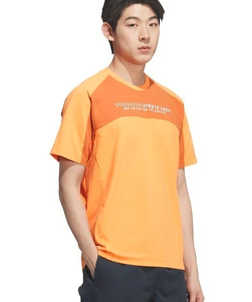 adidas(アディダス)の「アディダス adidas アディダスアダプテーション レギュラーフィット カラット 半袖 Tシャツ(Tシャツ/カットソー・メンズ・ホワイト/オレンジ・S/M/L/LL/3L)」の1枚目の写真