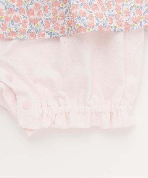 Sophie la girafe（ソフィーラジラフ）の「花柄ショートオール【日本製】（ロンパース・キッズ・ピンク/ブルー・80ｃｍ/70cm）」の6枚目の写真