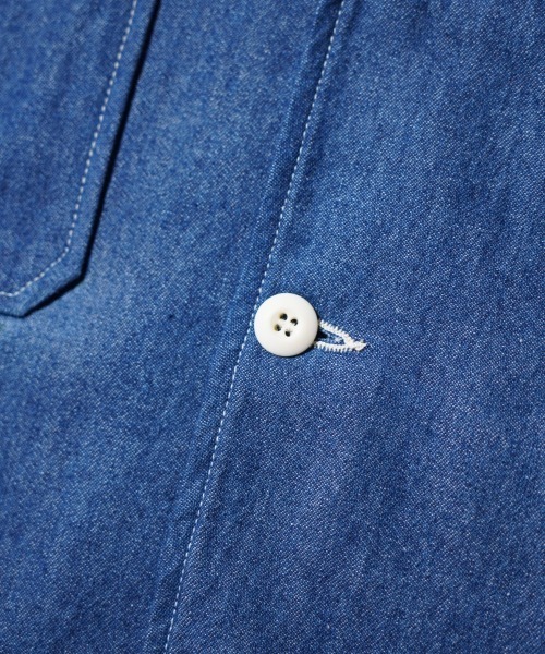 made in standard (メイドインスタンダード)の「MADE IN STANDARD メイド イン スタンダード / OG-107 fatigue uniform shirt(ミリタリージャケット・メンズ・ストライプ/ブルー/インディゴブルー・MEDIUM/LARGE)」の19枚目の写真