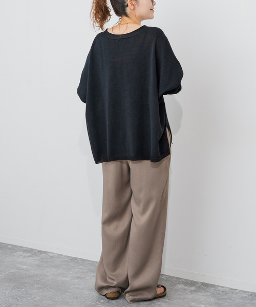 Spick & Span(スピックアンドスパン)の「《新色有り / 追加》コットンリネンギマオーバーサイズカーディガン(カーディガン/ボレロ・レディース・ベージュ系その他/グリーン/ブラック・FREE)」の15枚目の写真