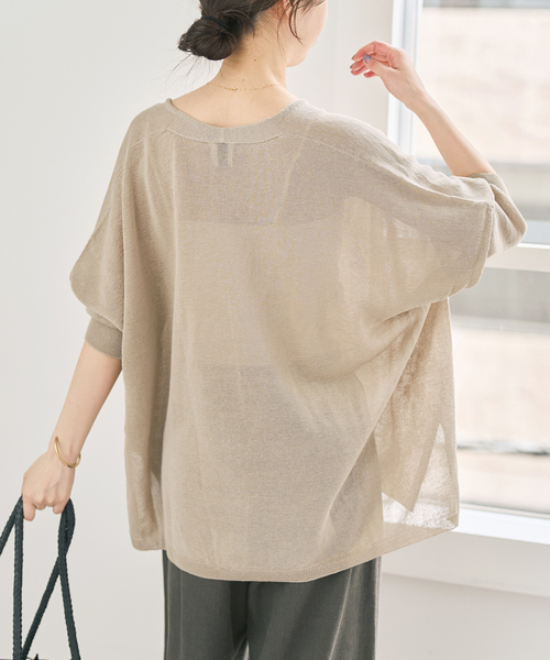 Spick & Span(スピックアンドスパン)の「《新色有り / 追加》コットンリネンギマオーバーサイズカーディガン(カーディガン/ボレロ・レディース・ベージュ系その他/グリーン/ブラック・FREE)」の18枚目の写真