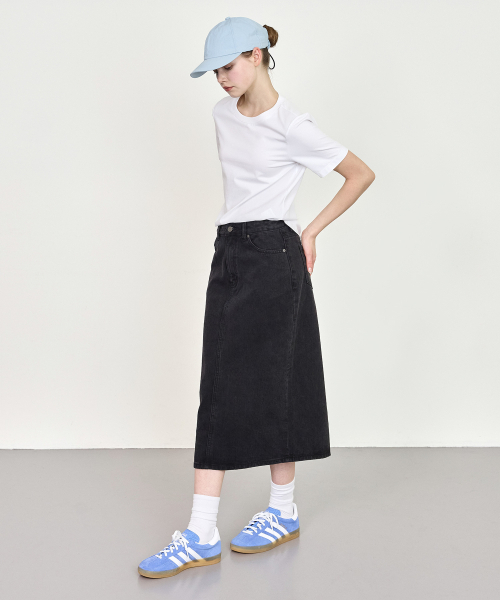 BASIC HOUSE（ベーシックハウス）の「女性 スパン ラウンドネック レギュラーフィット 半袖Tシャツ ホワイト（Tシャツ/カットソー・レディース・ホワイト・90/100/85/95）」の7枚目の写真