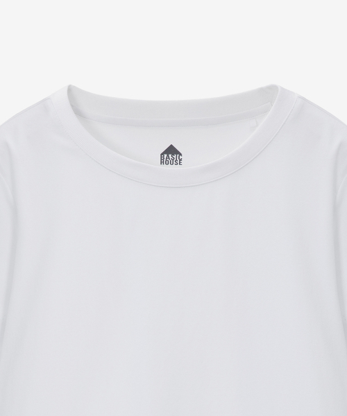 BASIC HOUSE（ベーシックハウス）の「女性 スパン ラウンドネック レギュラーフィット 半袖Tシャツ ホワイト（Tシャツ/カットソー・レディース・ホワイト・90/100/85/95）」の11枚目の写真