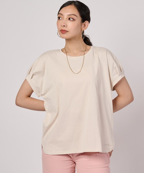 Eddie Bauer(エディーバウアー)の「タック スリーブレス ボックスTシャツ(Tシャツ/カットソー・レディース・ブルー/アイボリー/ブラウン・L/M/S/XL)」の1枚目の写真