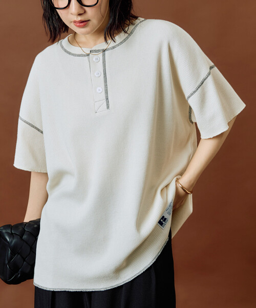 か*可様 【値下げ可能】igusa STAR WAFFLE TOP セール】限定展開 RUSSELL ATHLETIC × FREAK'S STORE/ラッセル