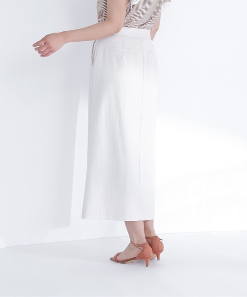 NATURAL BEAUTY BASIC(ナチュラルビューティーベーシック)の「リネンブレンドナロースカート(スカート・レディース・オフホワイト/チャコールグレー/ベージュ・P/S/MEDIUM)」の9枚目の写真