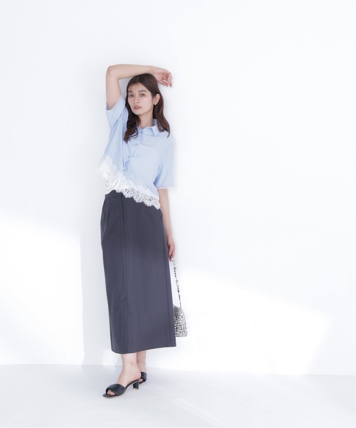 NATURAL BEAUTY BASIC(ナチュラルビューティーベーシック)の「リネンブレンドナロースカート(スカート・レディース・オフホワイト/チャコールグレー/ベージュ・P/S/MEDIUM)」の12枚目の写真