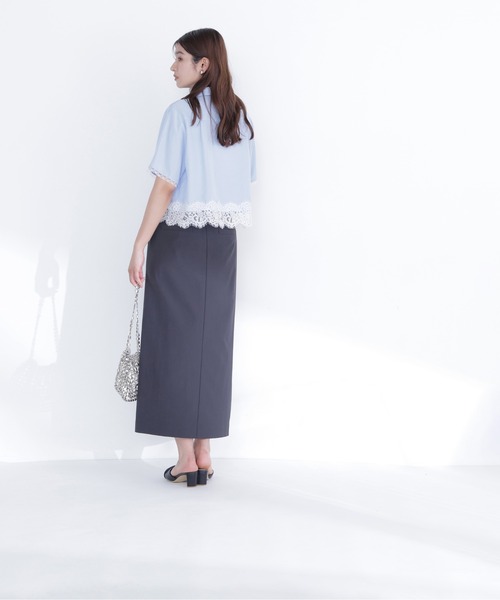 NATURAL BEAUTY BASIC(ナチュラルビューティーベーシック)の「リネンブレンドナロースカート(スカート・レディース・オフホワイト/チャコールグレー/ベージュ・P/S/MEDIUM)」の14枚目の写真