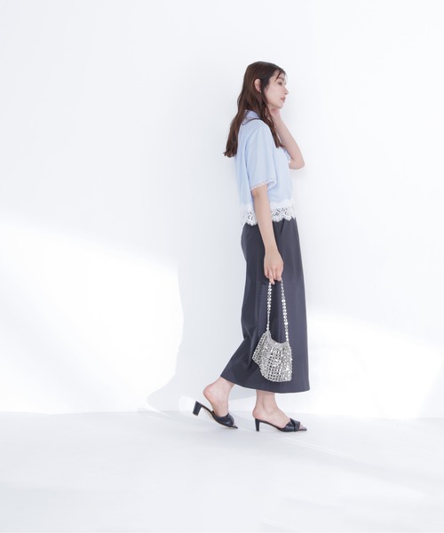 NATURAL BEAUTY BASIC(ナチュラルビューティーベーシック)の「リネンブレンドナロースカート(スカート・レディース・オフホワイト/チャコールグレー/ベージュ・P/S/MEDIUM)」の16枚目の写真