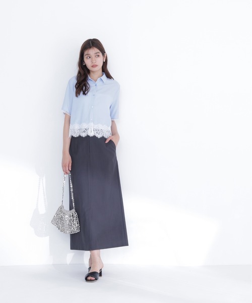 NATURAL BEAUTY BASIC(ナチュラルビューティーベーシック)の「リネンブレンドナロースカート(スカート・レディース・オフホワイト/チャコールグレー/ベージュ・P/S/MEDIUM)」の18枚目の写真