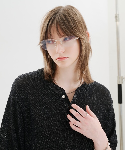 SELLE GLANT(セレグランテ)の「MELANGE HENLEY KNIT T-SHIRT / メランジヘンリーネックニットTシャツ(Tシャツ/カットソー・メンズ・ブルー/グレー/ブラック・MEDIUM/SMALL/LARGE)」の12枚目の写真