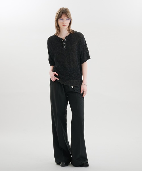 SELLE GLANT(セレグランテ)の「MELANGE HENLEY KNIT T-SHIRT / メランジヘンリーネックニットTシャツ(Tシャツ/カットソー・メンズ・ブルー/グレー/ブラック・MEDIUM/SMALL/LARGE)」の13枚目の写真