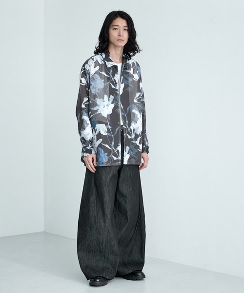 Sheer Flower Pattern Shirt / カラミ編みスカシフラワー柄シャツ
