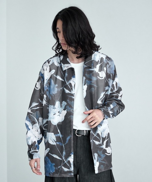RAGEBLUE(レイジブルー)の「Sheer Flower Pattern Shirt / カラミ編みスカシフラワー柄シャツ(シャツ/ブラウス・メンズ・グレー系その他/ブラック/その他5・LARGE/MEDIUM)」の20枚目の写真