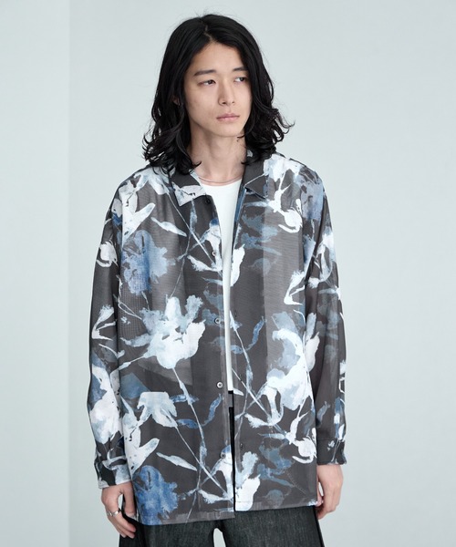 RAGEBLUE(レイジブルー)の「Sheer Flower Pattern Shirt / カラミ編みスカシフラワー柄シャツ(シャツ/ブラウス・メンズ・グレー系その他/ブラック/その他5・LARGE/MEDIUM)」の21枚目の写真