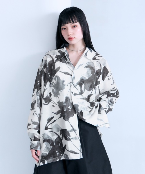 RAGEBLUE(レイジブルー)の「Sheer Flower Pattern Shirt / カラミ編みスカシフラワー柄シャツ(シャツ/ブラウス・メンズ・グレー系その他/ブラック/その他5・LARGE/MEDIUM)」の11枚目の写真
