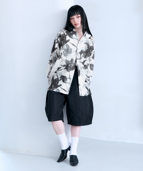 RAGEBLUE(レイジブルー)の「Sheer Flower Pattern Shirt / カラミ編みスカシフラワー柄シャツ(シャツ/ブラウス・メンズ・グレー系その他/ブラック/その他5・LARGE/MEDIUM)」の9枚目の写真