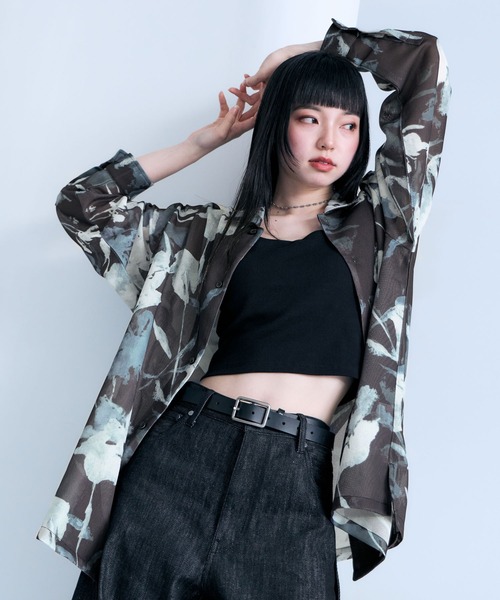 RAGEBLUE(レイジブルー)の「Sheer Flower Pattern Shirt / カラミ編みスカシフラワー柄シャツ(シャツ/ブラウス・メンズ・グレー系その他/ブラック/その他5・LARGE/MEDIUM)」の19枚目の写真