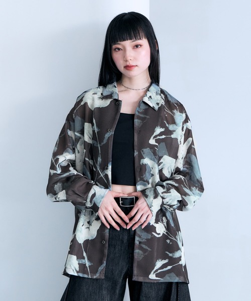RAGEBLUE(レイジブルー)の「Sheer Flower Pattern Shirt / カラミ編みスカシフラワー柄シャツ(シャツ/ブラウス・メンズ・グレー系その他/ブラック/その他5・LARGE/MEDIUM)」の16枚目の写真