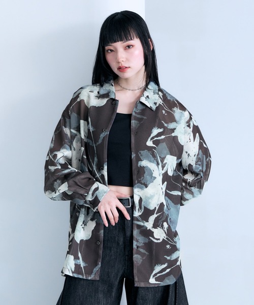 RAGEBLUE(レイジブルー)の「Sheer Flower Pattern Shirt / カラミ編みスカシフラワー柄シャツ(シャツ/ブラウス・メンズ・グレー系その他/ブラック/その他5・LARGE/MEDIUM)」の18枚目の写真