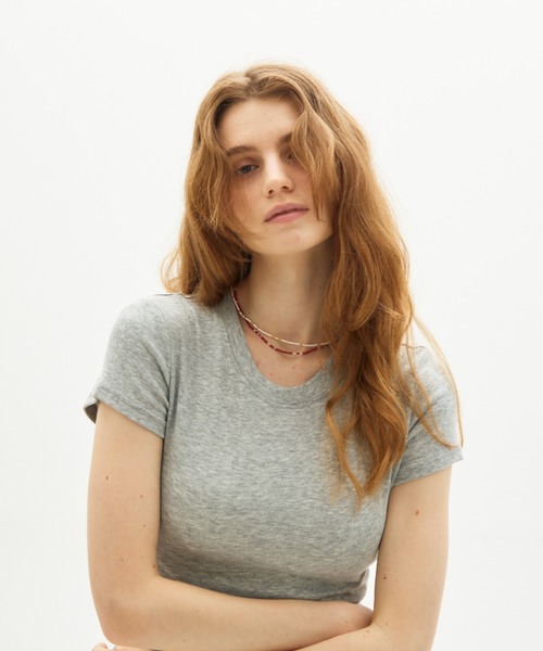 full/fill.（フルフィル）の「basic short T / ベーシックショートT（Tシャツ/カットソー・レディース・レッド/ホワイト/ブラウン/グレー・FREE）」の17枚目の写真