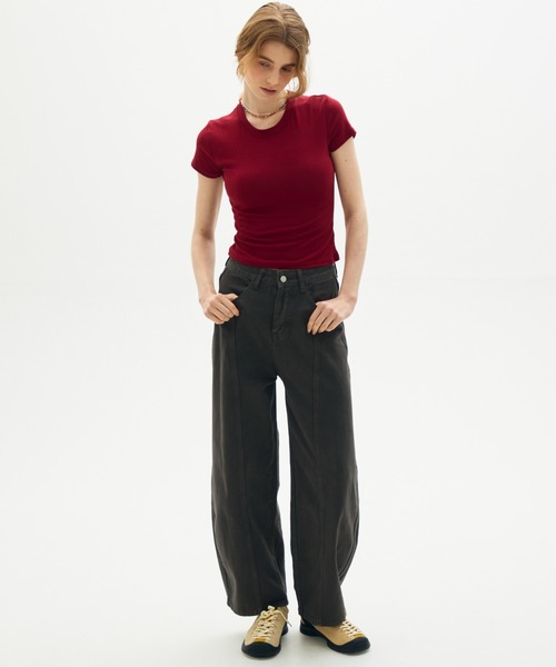 full/fill.（フルフィル）の「basic short T / ベーシックショートT（Tシャツ/カットソー・レディース・レッド/ホワイト/ブラウン/グレー・FREE）」の12枚目の写真