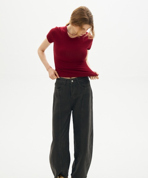 full/fill.（フルフィル）の「basic short T / ベーシックショートT（Tシャツ/カットソー・レディース・レッド/ホワイト/ブラウン/グレー・FREE）」の14枚目の写真