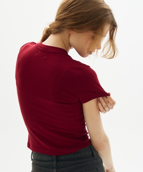 full/fill.（フルフィル）の「basic short T / ベーシックショートT（Tシャツ/カットソー・レディース・レッド/ホワイト/ブラウン/グレー・FREE）」の9枚目の写真