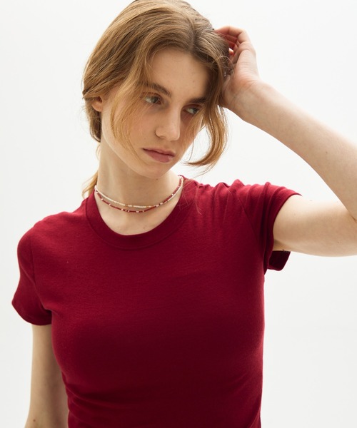 full/fill.（フルフィル）の「basic short T / ベーシックショートT（Tシャツ/カットソー・レディース・レッド/ホワイト/ブラウン/グレー・FREE）」の11枚目の写真