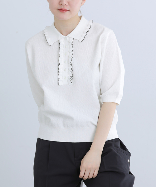 IENA(イエナ)の「《追加3》フリルプルオーバー(ニット/セーター・レディース・ブラック・FREE)」の7枚目の写真