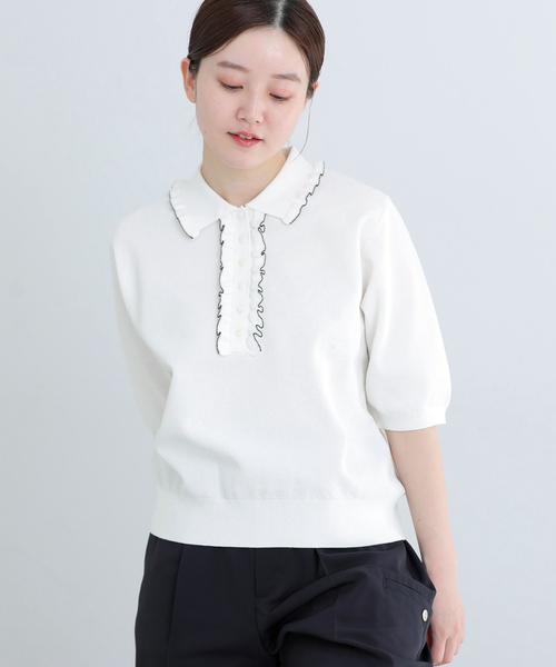 IENA(イエナ)の「《追加3》フリルプルオーバー(ニット/セーター・レディース・ブラック・FREE)」の8枚目の写真