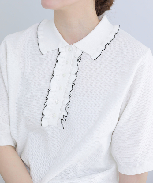 IENA(イエナ)の「《追加3》フリルプルオーバー(ニット/セーター・レディース・ブラック・FREE)」の11枚目の写真