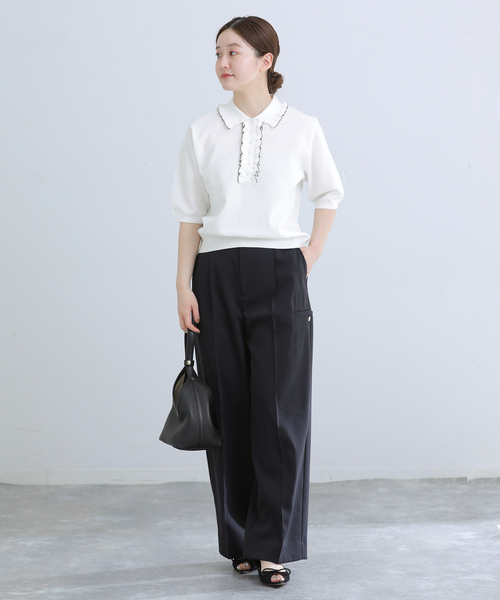 IENA(イエナ)の「《追加3》フリルプルオーバー(ニット/セーター・レディース・ブラック・FREE)」の12枚目の写真