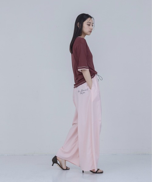 Eimee Law（エイミーロウ）の「ナイロンワッシャー タックワイドパンツ（その他パンツ・レディース・ピンク/ダークベージュ/ブラック・FREE）」の6枚目の写真